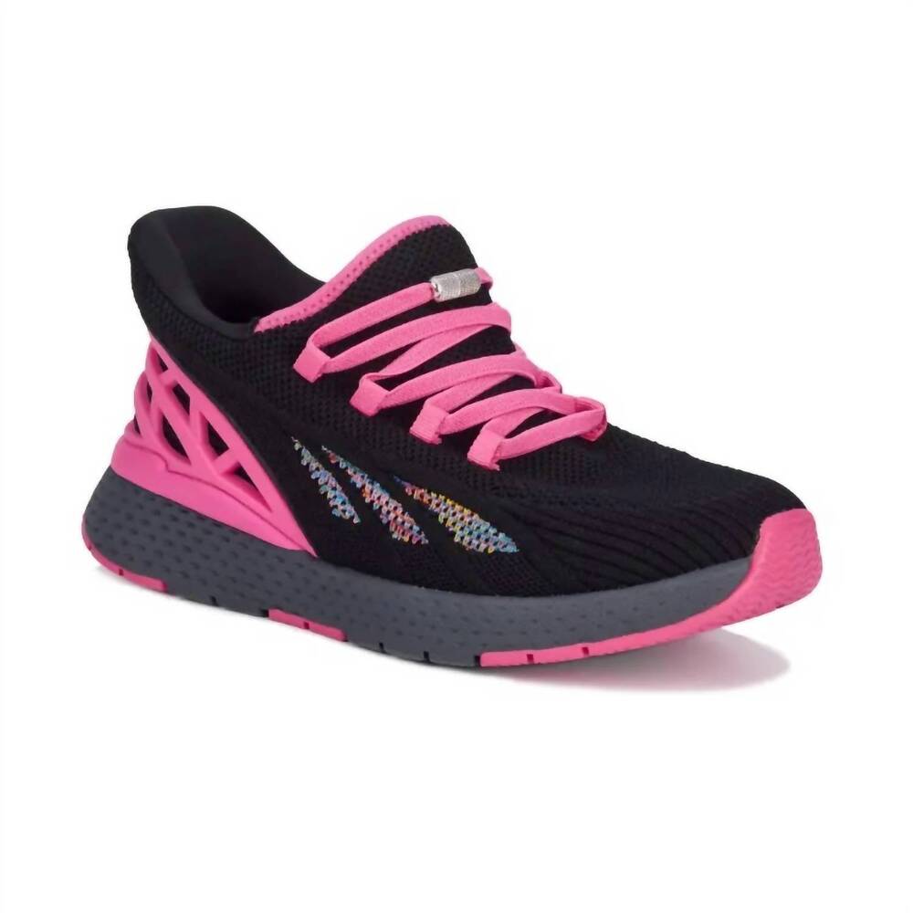 NEW DREW women's halo step in shoe - wide in black / pink combo